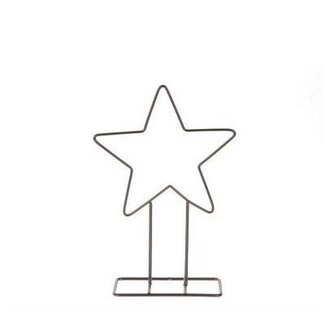 4A Ster op Standaard | Kleur: Zwart | Kerst Decoratie | Breedte 21 centimeter | Hoogte 30 centimeter | Per 6 sterren