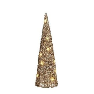 4A LED Kerstkegel | Kleur: Champagnekleurig | Kerst Decoratie | Hoogte 40 centimeter | 12 LED Lampjes | Per 12 kegels