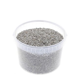 4A Decoratiegrind in Herbruikbare Emmer | Kleur: Grijs | Diameter 2 - 3 millimeter | Inhoud 3 liter | Per emmer