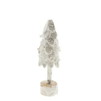 4A Berkenhouten Kerstboom | Kleur: Grijs Wit | Kerst Decoratie | Hoogte 30 centimeter | Per 6 kerstbomen
