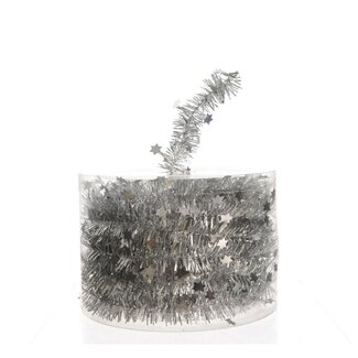 4A Lametta Kerst Slinger | Kleur: Zilverkleurig | Kerst Decoratie | Diameter 3 centimeter | Lengte 7 meter | Per slinger