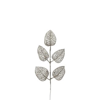 4A Skeletblad Takken | Kleur: Goud | Kerst Decoratie | Lengte 31 centimeter | Per 8 takken
