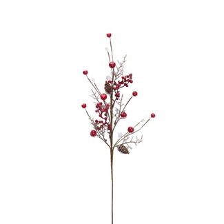 4A Berry branch | Colour: Red | Christmas Decoration | Length 54 centimetre | Per 12 branches