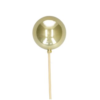4A Pearl Christmas bauble pick | Colour: Champagne-coloured | Christmas Decoration | Diameter bauble 6 centimeter | Length pick ± 50 centimeter | Per 25 picks