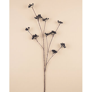 Arti Flora Bessen Tak Kunstbloem | Kleur: Zwart | Lengte ± 110 centimeter | Per tak