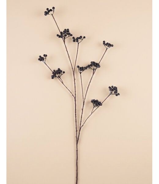 Arti Flora Bessen Tak Kunstbloem | Kleur: Zwart | Lengte ± 110 centimeter | Per tak