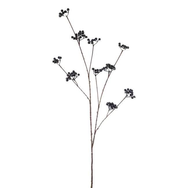 Bessen Tak Kunstbloem | Kleur: Zwart | Lengte ± 110 centimeter | Per tak