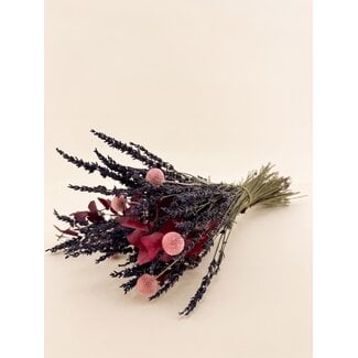 Dutch Dried Bouquet of dried flowers "Especially for you" | Length ± 35 centimetres | With dried Eucalyptus, Lavender and pink Craspedias