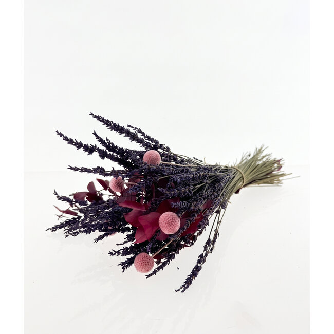 Dried flower bouquet "Especially for you" | Length ± 35 centimetres | With dried Eucalyptus, Lavender and pink Craspedias