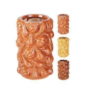 4A Vase Champignon en Céramique “Pumpi” | Couleur: Couleurs mélangées | Décoration d'automne | Diamètre 16 centimeter | Hauteur 28 centimeter | Par 6 vases