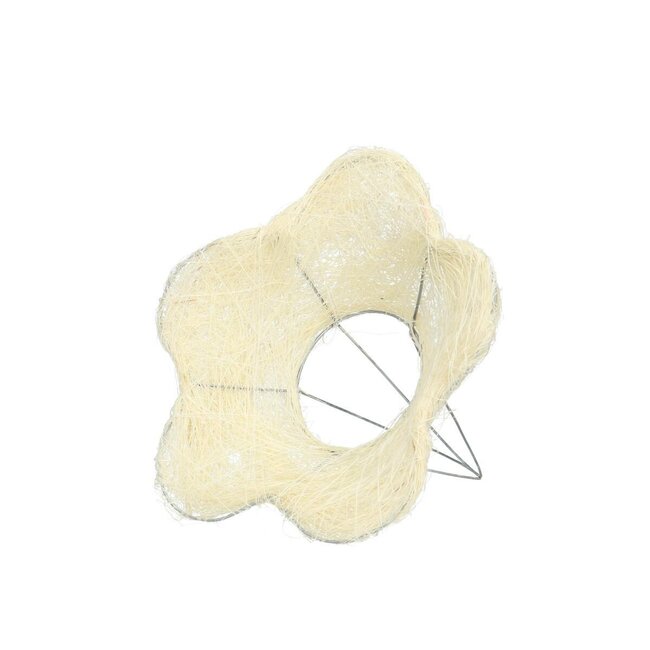 Boekethouder Sisal “Bloem” | Kleur: Crèmekleurig | Diameter 15 centimeter | Per 10 boekethouders