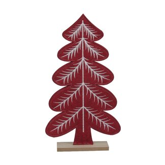 4A Décoration de sapin de Noël | Couleur : Rouge | Décoration de Noël | Diamètre 18 centimètres | Hauteur 31 centimètres | Par 6 sapins de Noël