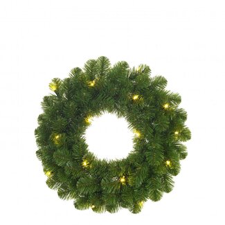 4A Couronne de Noël LED avec 10 lumières | Couleur : Vert | Décoration de Noël | Diamètre 35 centimètres | Par couronne