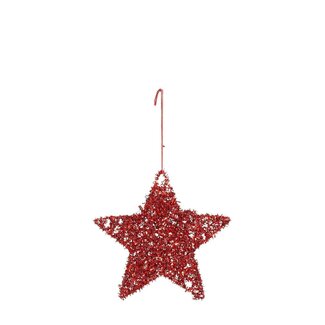 4A Suspension étoile | Couleur : Rouge | Décoration de Noël | Diamètre 15 centimètres | Par suspension