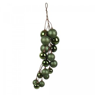 4A Kunststoff-Weihnachtskugel-Aufhänger | Farbe: Dunkelgrün | Weihnachtsdekoration | Länge 45 Zentimeter | Pro Aufhänger