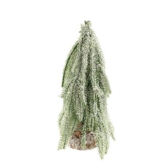 4A Befrosteter Weihnachtsbaum | Farbe: Grün | Weihnachtsdekoration | Durchmesser 16 Zentimeter | Höhe 27 Zentimeter | Pro 8 Weihnachtsbäume