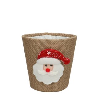 4A Pot cover “Santa” | Colour: Light brown | Christmas Decoration | Diameter 13.5 centimetres | Height 13 centimetres | Per 12 pot covers