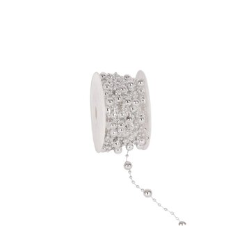 4A Fil de guirlande de perles | Couleur : Argent | Diamètre 8 millimètres | Longueur 10 mètres | Par rouleau