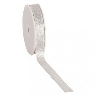 4A Ruban “Flare” | Couleur : Argent | Décoration de Noël | Largeur 15 millimètres | Longueur 20 mètres | Par rouleau
