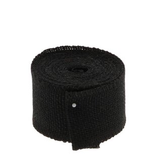 4A Ruban en jute | Couleur : Noir | Largeur 50 millimètres | Longueur 5 mètres | Par rouleau