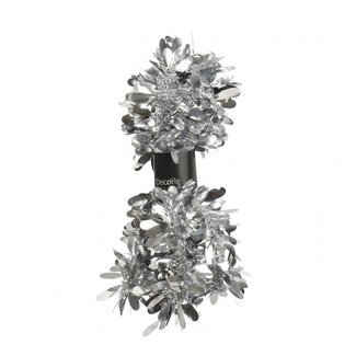 4A Guirlande de Noël Lametta | Couleur : Argent | Décoration de Noël | Diamètre 9 centimètres | Longueur 200 centimètres | Par guirlande