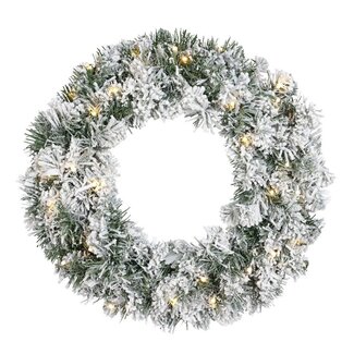 4A Couronne LED "Snow" | Couleur : Vert Blanc | Décoration de Noël | Diamètre 50 centimeter | Par couronne