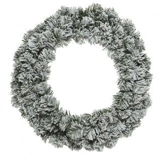 4A Kunstkranz "Snowy" | Farbe: Grün | Weihnachtsdekoration | Durchmesser 50 Zentimeter | Pro Kranz