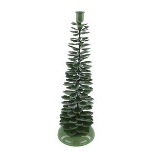 4A Bougeoir arbre | Couleur : Vert foncé | Décoration de Noël | Diamètre 14 centimeter | Hauteur 44 centimeter | Par 2 bougeoirs