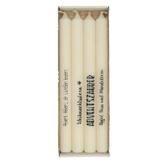 4A Bougies de table pour l’Avent Lot de 4 | Couleur : Noir Blanc | Diamètre 2.2 centimètre | Longueur 25 centimètre | Par lot
