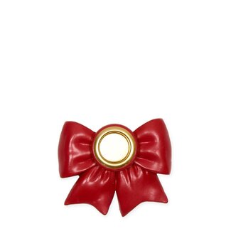4A Strik Kaarshouder | Kleur: Rood | Kerst Decoratie | Diameter 2.2 centimeter | Breedte 6 centimeter | Hoogte 7 centimeter | Per 4 kaarshouders