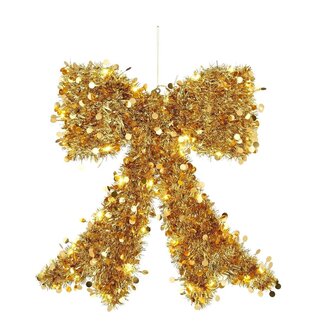 4A LED Bow | Colour: Gold | Christmas Decoration | Length 44.5 centimetre | Width 42 centimetre | Height 4.5 centimetre | Per bow