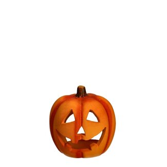 4A Kürbis-Teelichthalter | Farbe: Orange | Halloween-Dekoration | Höhe 10 Zentimeter | Durchmesser 10 Zentimeter | Pro 4 Teelichthalter