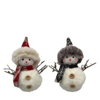 4A Snowman Hanger | Colour: Assorted Colours | Christmas Decoration | Diameter 6 centimetres | Height 13 centimetres | Per 24 hangers