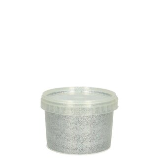 4A Paillettes dans un seau réutilisable | Couleur : Argent | Décoration de Noël | Poids 400 grammes | Par seau