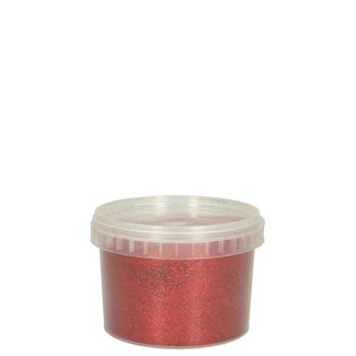 4A Glitter im wiederverwendbaren Eimerchen | Farbe: Rot | Weihnachtsdekoration | Gewicht 400 gram | Pro Eimerchen