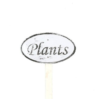 4A Metal Plant Pick | Colour: Natural White | Width 4 centimetre | Height 8 centimetre | Pick length ± 20 centimetre | Per 20 picks