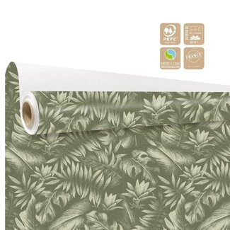4A Clayrton Papier op Rol “Kala” | Kleur: Groen | Breedte 80 centimeter | Lengte 40 meter | Per rol