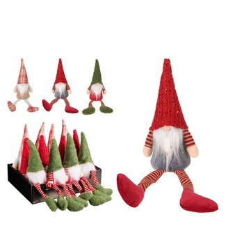 4A Assorted Gnome | Colour: Mixed Colours | Christmas Decoration | Diameter 8 centimetres | Height 22 centimetres | Per 12 gnomes