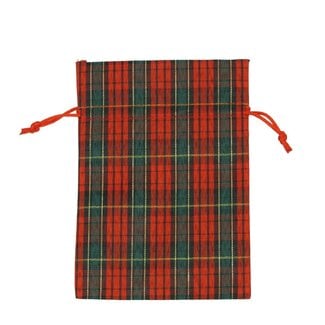 4A Tas "Tartan" | Kleur: Rood Groen | Kerst Decoratie | Lengte 12 centimeter | Hoogte 17 centimeter | Per 10 tassen
