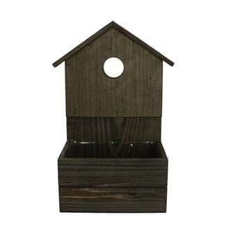 4A Houten Plantenbak Bloempot Huisje | Kleur: Grijs | Lengte 19 centimeter | Breedte 13 centimeter | Hoogte 10 - 34 centimeter | Per 6 plantenbakken