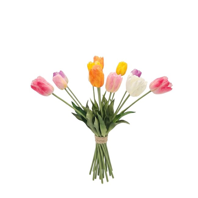 Farbenfroher Kunsttulpenstrauß für einen fröhlichen Frühling Der Online-Shop fuer Kreative