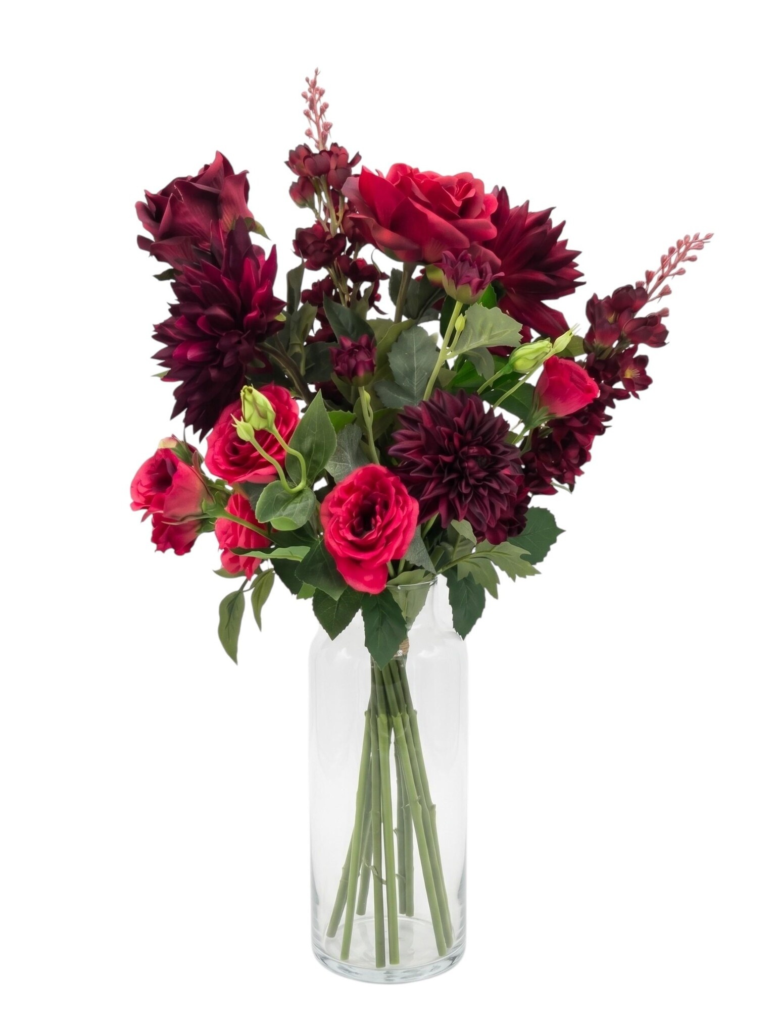 Bordeauxroter Kunstblumenstrauß für elegante Innenräume Der Online-Shop fuer Kreative