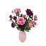 Kunstblumenstrauß „Pink Passion“ | Länge ± 60 Zentimeter | Inklusive Vase | Mit hellrosa und dunkelrosa Kunstblumen | Pro Strauß