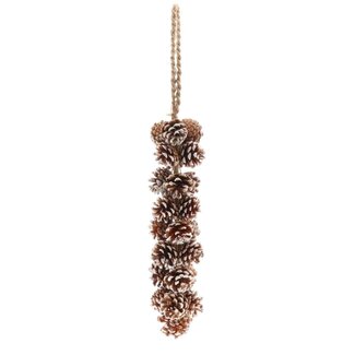 4A Guirlande naturelle « Lodi » | Couleur : marron blanc | Décoration de Noël naturelle | Diamètre 10 centimètres | Longueur 60 centimètres | Par lot de 12 guirlandes
