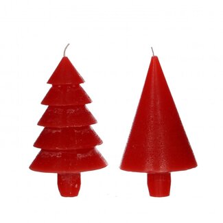 4A Tannenbaumkerzen | Farbe: Rot | Weihnachtsdekoration | Durchmesser 7 Zentimeter | Höhe 12 Zentimeter | Je 6 Kerzen