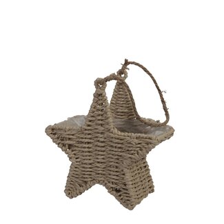 4A Panier cache-pot en forme d’étoile | Couleur : marron | Décoration de Noël | Longueur 20 centimètres | Largeur 10 centimètres | Hauteur 21 centimètres | Par panier