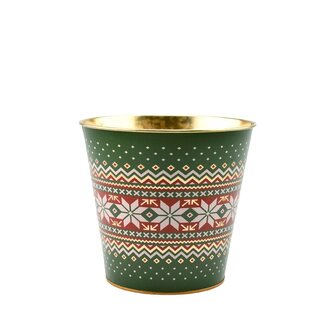 4A Zinc Bucket Flower Pot Planter “Esra” | Colour: Dark green | Christmas decoration | Diameter 16.5 centimetres | Height 16 centimetres | Per 10 flower pots