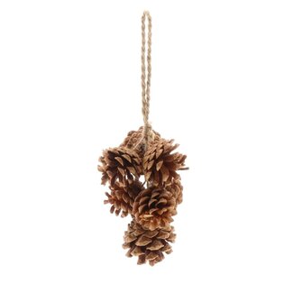 4A Suspension naturelle « Lodi » | Couleur : marron | Décoration de Noël naturelle | Diamètre 10 centimètres | Longueur 26 centimètres | Par 12 suspensions