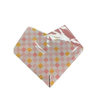 4A Manchons pour fleurs à carreaux Oblique « Checkers » | Couleur : rose jaune blanc | Longueur 35 centimètres | Hauteur 35 centimètres | Par 25 manchons