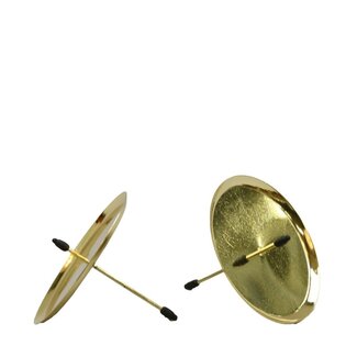 4A Kerzenhalter mit Kerze | Farbe: Gold | Durchmesser 6 Zentimeter | Pro 4 Kerzenhalter